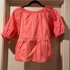 Puff-Sleeve Cutout Babydoll Swing Blouse for Women